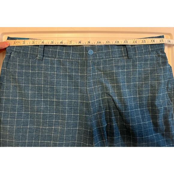 Nike Golf Mens Tour Performance Dri Fit Blue Plaid Shorts Size 34 Golf Preppy - Picture 9 of 11